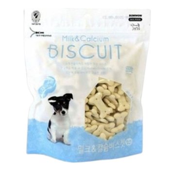 강아지 구운 비스켓 밀크 칼슘맛 220g 1P 노즈워크 반려견한입간식 반려견비스켓