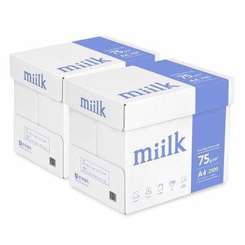 [한국제지] 한국제지 밀크 A4용지 복사용지 5000매 75g (2500매 x 2박스) (15236398)