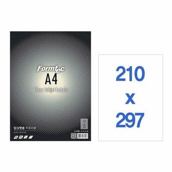투명라벨A4전면5매 IC-3130(5매 잉크젯용 210x298mm)