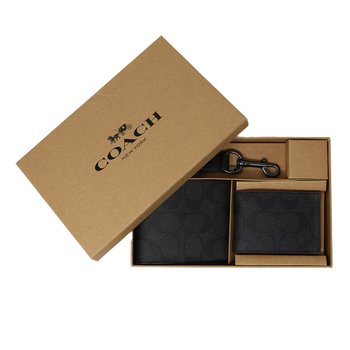 시그니처 남성 지갑 키홀더 선물세트 41346 블랙