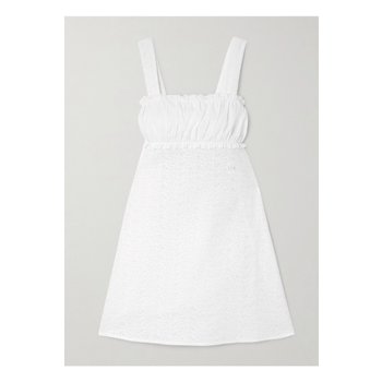 [해외] 로레타 카포니 눈지아 주름 포플린 트리밍 브로드리 앙글레즈 미니 드레스 1647597336845864