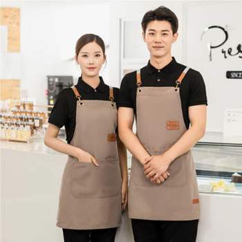 더블포켓 217ECZ56 카페 원예 공방 H형 다용도 앞치마 브라운