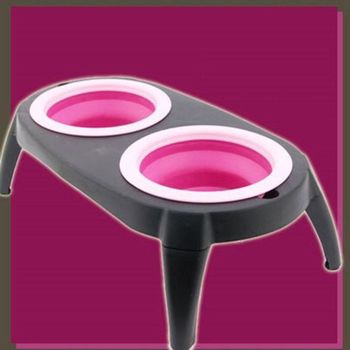 강아지 애완용 접이식 식기 쌍식기 반려동물 밥그릇 영양식기