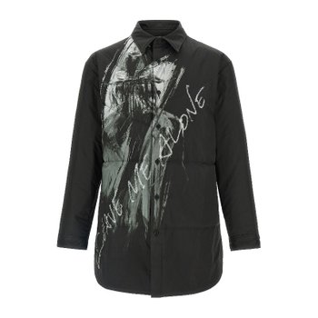 [해외배송] 요지야마모토 프린트 나일론 패디드 오버셔츠 HLB41909 BLACK1