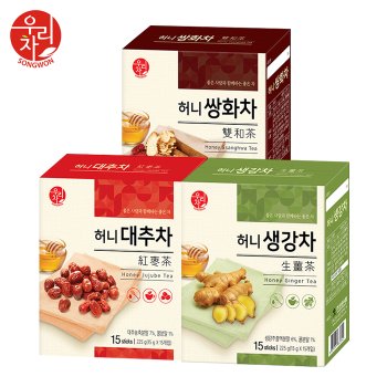 (주)송원식품 송원 허니 생강차 +쌍화차 +대추차 (45포)