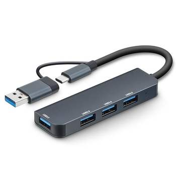 4포트 멀티 허브 USB 3.0 C타입 듀얼 커넥터 노트북 넷북 매북 유에스