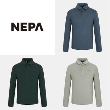 남성 긴팔 리사이클 기모 폴로 티셔츠_7J75249_BP