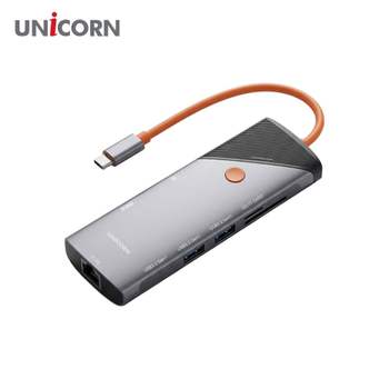 유니콘 8IN1 기가LAN/HDMI USB멀티허브 4K미러링 카드리더 TCH-L80 USB카드리더 멀티허브