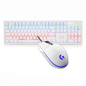 HACKER K515 화이트갈축 + 로지텍 G102IC 게이밍 세트
