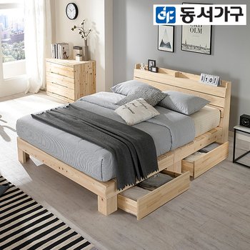 힐링 편백나무 수납헤드 슈퍼싱글 SS 서랍형 침대 (매트미포함) DF642846