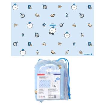 JMds 모닝글로리 1인용 미니돗자리 폭신한 봉주르 비숑 피크닉매트 (블루) 메트