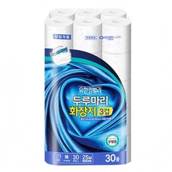 무형광 휴지 30롤 3겹 화장지 두루마리 크리넥스 25m