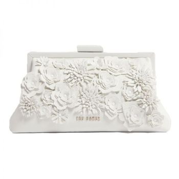 [해외] 여성 테드베이커 Fiorell 플라워 3D Applique 클러치 백 가방 화이트 10888295