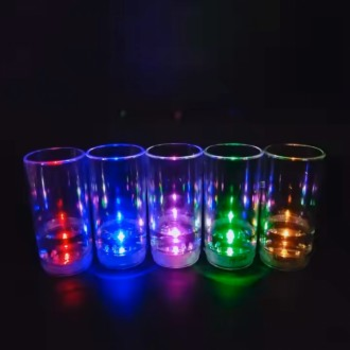 홈파티 ZFX328N1 붙이는 LED 컵받침 2p세트(6cm) (7컬러) 붙이는LED코스터 접착식LED코스터 조명