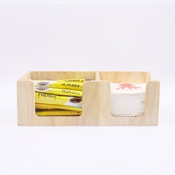 디자인엔씨 커피믹스정리 2구 트래이 원목디스펜서 ho013