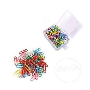 클립 컬러혼합1각 80개 사무용집게 사무용품 체인블럭 컬러클립 문구