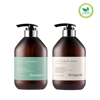 [2set] 뷰가닉 리페어링 샴푸 1개+카밍 바디워시1개 각 500ml 약산성 샴푸 바디워시 진정케어