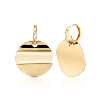 [모룬] 18K 웨이브 코인 원터치 귀걸이 L 한쌍 MOE40046