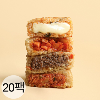 국내산 현미 쫀득 점보주먹밥 150g 참치마요 외 5종 20팩 / 저당식단 심각김밥