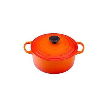 [해외] 르크루제(Le Creuset) 주물 에나멜 냄비 코코트 론드 24cm 오렌지 가스 IH 오븐 호환【정품】