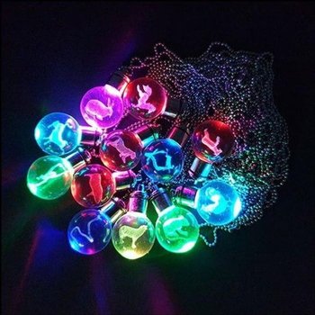 [JH069T30_52C0]십이간지 대형오르골 전구 LED 목걸이 닭