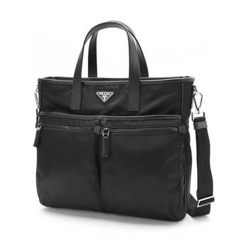 라프리마 프라다 리나일론 및 사피아노 가죽 토트백 2VG860 V XON 2DMH F0002