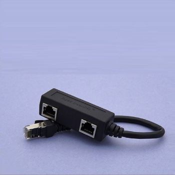 커플러 RJ45 FT형 8P8C 분배기 1대2 2분배 Black STP Coms