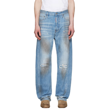 Dsquared2 블루 라이트 더티 워싱 루즈 트위스트 데님 진 S74LB1919 D30011 T