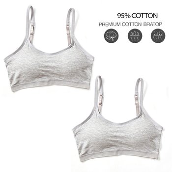 2종세트 면스판 무지 노와이어 브라 주니어23단계