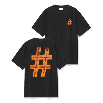 빈트릴반팔티 VQA BA252TS061BK 롤러 페인팅 해시태그 티셔츠 (블랙2)