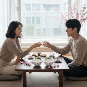 온도감응 변색 벚꽃 술잔 매화 디자인 소주잔 홈술 홈파티 선물용