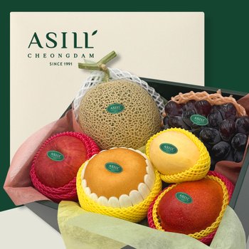 [신세계백화점][아실청담] 제철과일 선물세트 삼색소담 3호 3.4kg 입추 (멜론 로얄바인 골드망고 애플망고 사과 배)