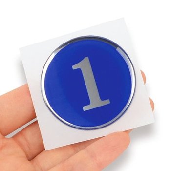 에폭시 원형 번호판 블루 48mm 1P 1~50 숫자표지판-WD71960