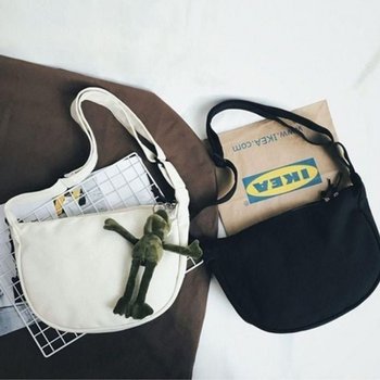 데일리 인기 2컬러 캔버스 크로스백 감성 바디백 (WFI6O1O)